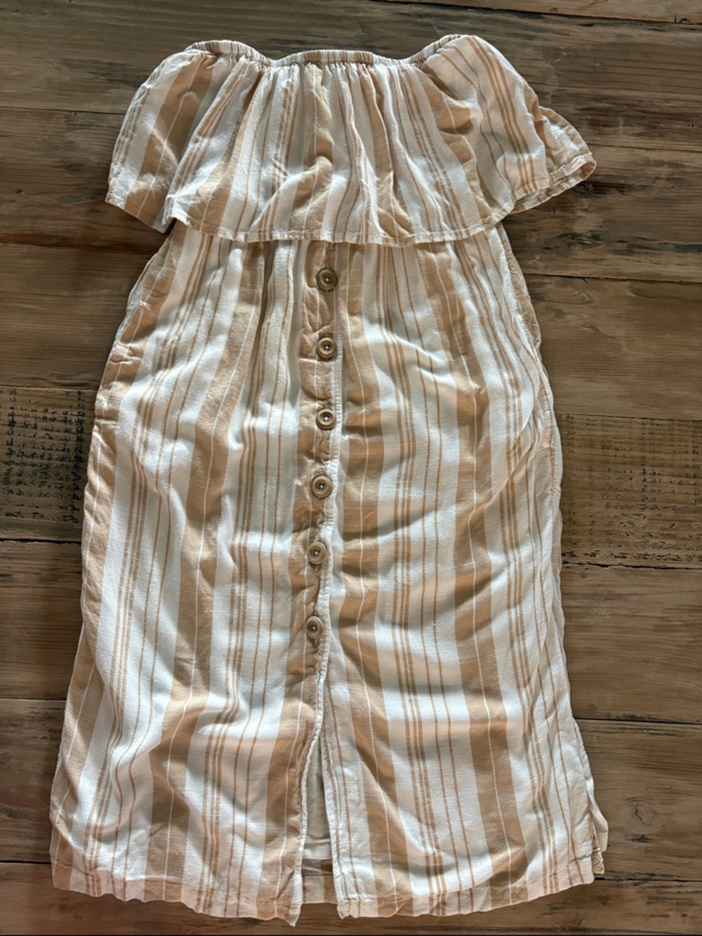 L*Space Daydreamer Strapless Dress in Cream and Beige, XS - Picture 6 of 6